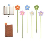 HOMMDECO Lot de 6 marque-pages tissés à la main en forme de fleur bouffante pour écrivain, enseignant et amateur de livres, rideaux et décoration florale artificielle