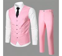 Homme 1 pièce À Bouton Gilet & 1 pièce Pantalon De Costume Ensemble L,M,S,XL,XXLUnicoloreÉtoffe