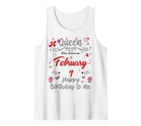 Homme A Queen Was Born on February 1er February 1st Birthday Débardeur