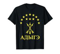 Homme Adygea Flag Design with Yellow Stars Great Circassian Adiga T-Shirt Graphique avec Valeur