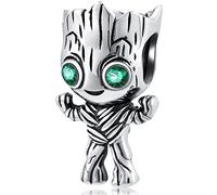 Homme Arbre Monstre Groot Charms avec des Yeux CZ Verts, convient au Bracelet Pandora Galaxy Guardians, Perles en Argent Sterling 925 Je suis Bébé Groot, Cadeaux pour Fille/Fils/Meilleure Maman