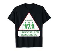 Homme Attention célibataires randonnée JGA Avertissement T-Shirt