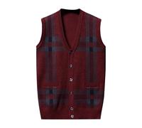 Homme Automne/Hiver Nouveau Gilet tricoté Pull modèle de Mode décontracté col en V sans Manches tricoté Laine Pull Manteau Cardigan Pull Léger pour Homme