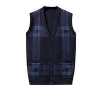 Homme Automne/Hiver Nouveau Gilet tricoté Pull modèle de Mode décontracté col en V sans Manches tricoté Laine Pull Manteau Cardigan Essentiels Zip