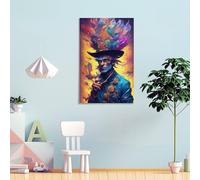 Homme avec un chapeau Pop Art mural sur toile pour chambre à coucher pour adolescentes, filles, femmes, décoration de salon, 50 x 75 cm