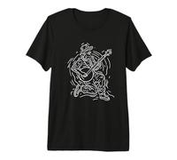 Homme Banjoist One Line Drawing Bluegrass Music T-Shirt Haut de Gamme