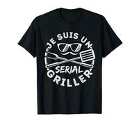 Homme Barbecue Sur Le Grill Drôle BBQ Je Suis Un Serial Griller T-Shirt