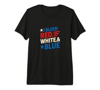 Homme Bleed Red, White and Blue T-Shirt Haut de Gamme