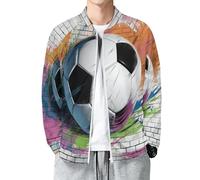 Homme Blouson Décontractée Léger Baseball Mi Saison Bomber Vestes, Graffiti Manches Longues Mur De Briques Football Outerwear, Printemps et Automne Sport Vêtements