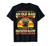 Homme Bonheur Old Man Beer Mastiff napolitain T-Shirt