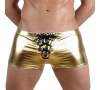 Homme Boxer Sexy Slips Cuir Paillette Taille Basse Boxershorts Culottes Taille Élastique Beach Show Disco Club Brillant Clubwear Taille Unique n25