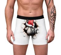 Homme Boxer Slip Ceinture Élastiquée Bonhomme Neige Flocons Imprimés | Caleçon À Taille Souple Serrée, Sous-Vêtement Monsieur, Style Saisonnier Sur Habit, Tenue Intime, Pour Réveillons