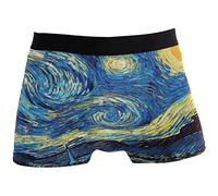 Homme Boxers Stretch Van Gogh Ciel Étoilé Star City Lune Peinture Caleçons Séchage Rapide Slips Respirant sous-Vêtements pour Travail Utilisation Quotidienne Exercice