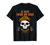 Homme Bûcheron Faire Du Bois Dessin Hache Et Tete De Mort T-Shirt