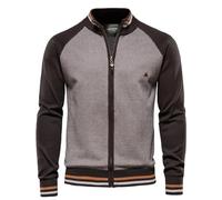 Homme Cardigan en Maille Ouvrez-Front Zippé Gilet Automne Hiver Chaud Pull Chandail Décontractée Col Montant Tricoté Zippé Cardigans Slim Fit Sweater Vintage Veste en Maille à Manches Longue C 3XL