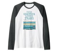 Homme Ce grand-père adore les tramways, la fête des pères Manche Raglan