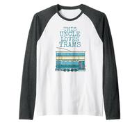 Homme Cet oncle adore les tramways, tramway de la fête des pères Manche Raglan