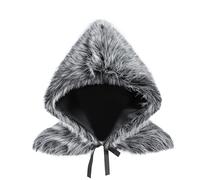 Homme Châle Viking en Fausse Fourrure avec Masque Cape à Capuche Rétro Médiévale Écharpe en Fourrure Barbare Nordique Col d'Épaule Guerrier Viking Armure d'Épaule Thermique pour Halloween Cosplay