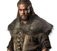 Homme Châle Viking en Fausse Fourrure Col en Fourrure Renaissance Médiéval Écharpe Cape de Chevalier Rétro avec Broche Châle d'épaule de Guerrier Barbares Nordiques Accessoire pour Halloween Cosplay