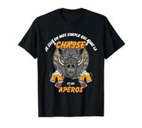 Homme Chasse Au Sanglier et Apéros Cadeau Pour Chasseur T-Shirt