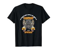 Homme Chasse Au Sanglier et Apéros Cadeau pour Chasseur T-Shirt Graphique avec Valeur