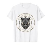 Homme Chasseur de Sanglier Tête de Sanglier Féroce T-Shirt Graphique avec Valeur