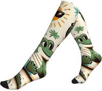 Homme Chaussettes 50cm, Plage ensoleillée de Gator Classiques Hommes Socquettes Confortables Chaussettes Courtes pour Basketball Sport Marche