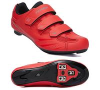 Homme Chaussures de Cyclisme pour Femme, Chaussures de Peloton Compatibles Pelaton SPD Arc Look Delta avec Crampons Rouge EU 40