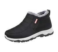 Homme Chaussures d'hiver Slip-on Doublées Polaire Baskets Chaudes Bottes de Neige Chaussures De Marche Semelle Antidérapante Légères Confortables Décontractées 41