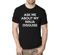 Homme Col Rond Demandez-moi Mon T-shirt Drôle Flip Costume Humour T Homme Montre-bracelet Numérique, Noir , L