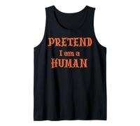 Homme Costume d'halloween Amusant, Prented I Am a Human, Alien Débardeur