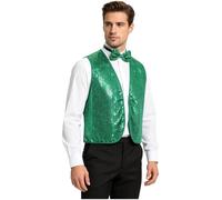 Homme Costume Disco S Crop Top Veste Cardigan Jacket Sequins Blazer Vert M