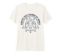 Homme Dad by Day Gamer by Night - Daddy Games Player Gaming Funny T-Shirt Haut de Gamme