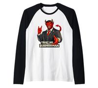 Homme d'affaires Devil | Protest Humour Satan Evil Corporate Greed Manche Raglan