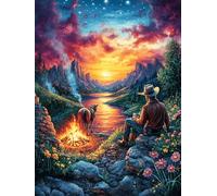 Homme dans la forêt Magique 300 Pièces Puzzle Adulte en Carton Haute Qualité Épais Animal Mignon de Conte de fées Difficile Moyenne Anti-Stress Décoration Murale Idée Cadeau Saint Valentin 300 PCS