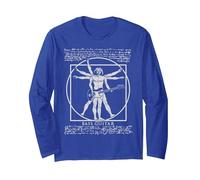 Homme de Vitruve Guitariste Rock Star Da Vinci Basse Manche Longue, Unisexe pour Adultes, Bleu Royal, M