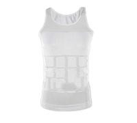 Homme Débardeur Gainant Maillots De Corps Top sans Manche Body Ventre Plat Amincissante T-Shirt Blanc L