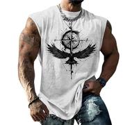 Homme Débardeurs Été T Shirt sans Manches Sport Col Rond Coton Imprimé Plage Haut Top sans Manches Maillot de Corps pour Fitness Entraînement Bodybuilding Débardeur imprimé pour Hommes