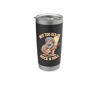 Homme des cavernes amusant jouant de la guitare blagues pour hommes, pères, papas Gobelet isotherme en acier inoxydable double paroi