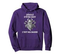 Homme Désolé D'Être Sexy Cadeau Barbe pour Vikings Sweat à Capuche, Unisexe pour Adultes, Violet, M