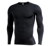 Homme Doux et Confortable Hauts à Manches Longues Coupe Muscle Fit Fitness Fonctionnel Séchage Rapide Maillot de Compression Athlétique Léger pour Le Quotidien 17100qNoir M