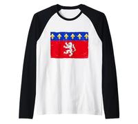 Homme Drapeau de Lyon en Vintage Idée-cadeau Lyonnais Lyon France Manche Raglan