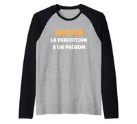 Homme Drole Perfection Damien Humour personnalisé prénom Damien Manche Raglan