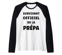 Homme Ecole Humour étudiant drôle Survivant Officiel de la prépa Manche Raglan