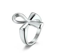 Homme en acier inoxydable Ankh Croix Bague 18K Plaqué Or Égyptien Ancien Symbole Bijoux Déclaration de mode Accessoire élégant Design culturel