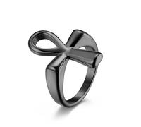 Homme en acier inoxydable Ankh Croix Bague 18K Plaqué Or Égyptien Ancien Symbole Bijoux Déclaration de mode Accessoire élégant Design culturel