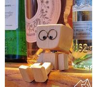 Homme en bois vacillant, figurine de voiture, figurine d'homme en bois secouant, charmante petite figurine en bois, décoration de tableau de bord de voiture, fabriquée à la main, avec aimant (D*Wooden