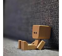 Homme en bois vacillant, figurine de voiture, figurine d'homme en bois secouant, charmante petite figurine en bois, décoration de tableau de bord de voiture, fabriquée à la main, avec aimant (B*Wooden