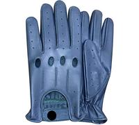 Homme en Gants Cuir Conduire Gants Style Haute Qualité en Bleu (M)
