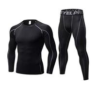 Homme Ensemble de sous-vêtements Thermiques Haut Maillot de Corps & Pantalon Bas Hiver Ski Montagne Cyclisme Moto Underwear - Ligne verte - L